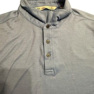 Travis Matthew Men's Polo Shirt Size M Blue‎ Pima Cotton Blend Performance Golf